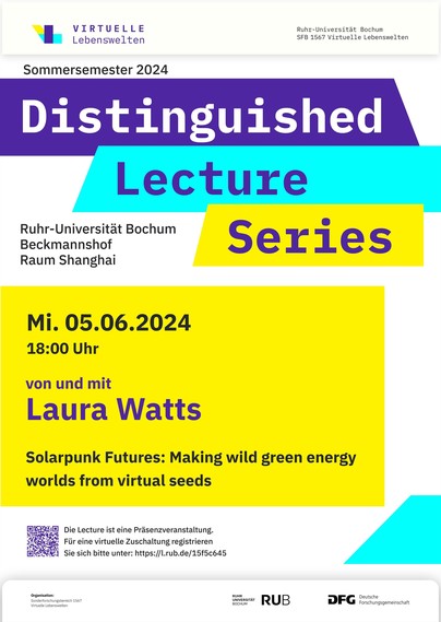 Veranstaltungsplakat zur Distinguished Lecture mit Laura Watts