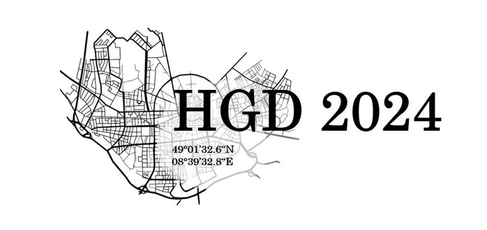Logo HGD 2024: Karte von Karlsruhe mit Koordinaten
