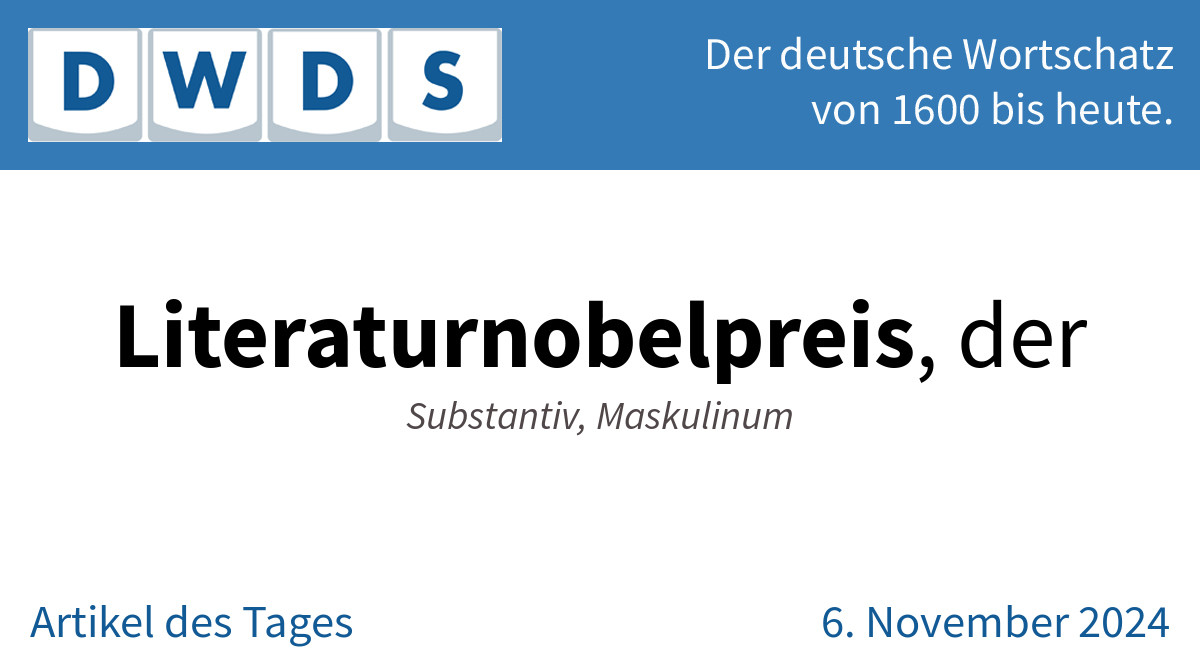 Literaturnobelpreis, der | Substantiv, Maskulinum